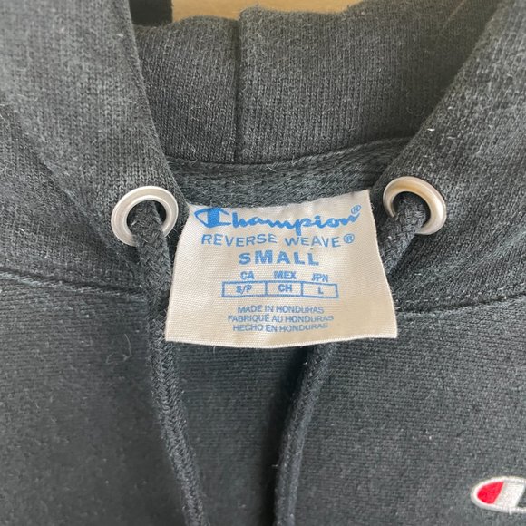 Black Champion Reverse-Weave Pullover Hoodie - Picture 6 of 7